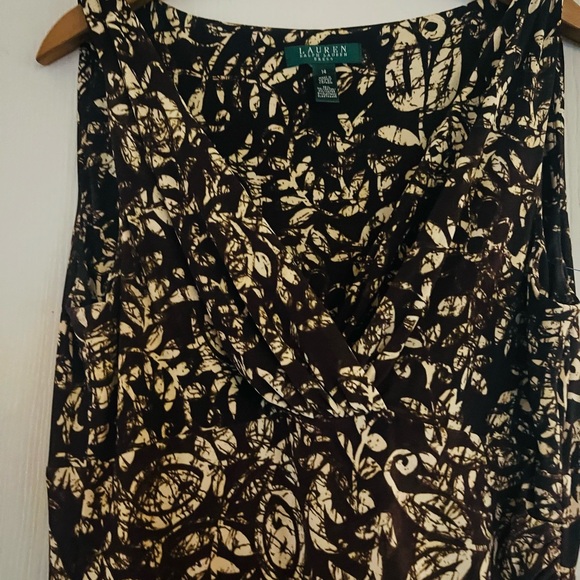 Lauren Ralph Lauren Stretch Safari Print Gathered Waist Fitted Slimming Dress 14 - Picture 2 of 11